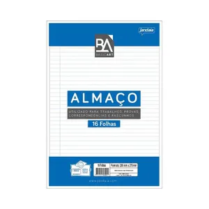 Papel Almaço Pautado Jandaia Basic Art com Margem 16 Folhas 200x275mm