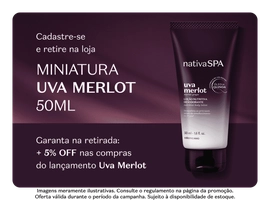 Ganhe amostra grátis da loção Uva Merlot 50ml