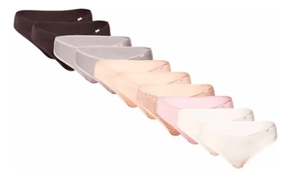 Kit Com 10 Calcinhas Tipo Biquíni Em Microfibra Delrio