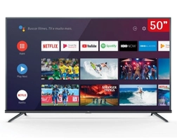 (1.317,00 COM AME) TV LED 50 Polegadas TCL 50P8M 4K UHD HDR com Android e Comando de Voz