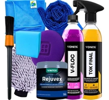 Kit Para Lavar Moto Shampoo Cera Tok Final Vonixx Luva Pano