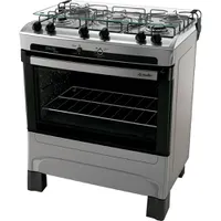 Fogão Mueller 5 Bocas Piacere Inox - Bivolt - R$812