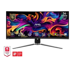 Monitor Gamer MSI OLED QUANTUM DOT MAG 341CQP, 34" QHD, 175Hz, 0.3ms, DisplayPort e HDMI, HDR, Adaptive-Sync