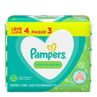 Lenços Umedecidos Pampers Aroma de Aloe Vera 192 Unidades