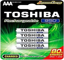 [+ por - R$34,12] Pilha Recarregável AAA 1,2V 950mAh TNH3GAE TOSHIBA (Cartela com 4 unid.)