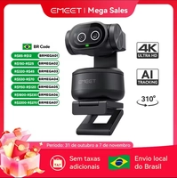 Webcam EMEET PIXY 4K com IA, Autofoco, Sensor Sony e 3 Microfones