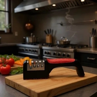 Afiador Manual 4 em 1 para Facas e Tesouras