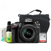 CÂMERA NIKON D5300, AF-P DX 18-55MM VR , BOLSA, SDHC C10, KIT DE LIMPEZA - R$2.470