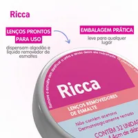 (R$ 8,40 +por- / REC) Lenço Removedor de Esmalte Ricca com 32un