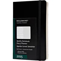 [Reembalado] Agenda Semanal Moleskine Preta de Bolso c/ Capa Dura 2015
