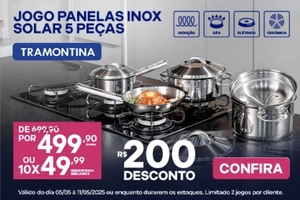 Jogo De Panelas Indução Tramontina Solar 5 Pçs - Aço Inox