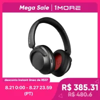 Fone de ouvido 1MORE Sonoflow com Cancelamento de ruído, LDAC, Hi-Res, 70h bateria, 12 equalizações