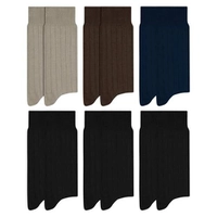 Kit 6 Pares de Meia Social Algodão Canelado Mash Masculina