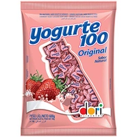 Pacote Bala Yogurte Morango Dori 600g