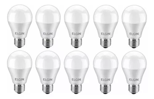 (R$ 1,99 cada) Kit 10 Lampadas De Led Elgin 9w 6500k Bivolt A60