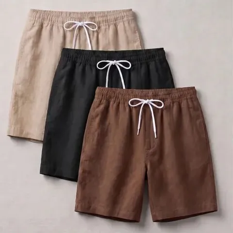 Kit 3 Shorts Linho Masculino Mauricinho