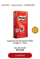 Capsulas de Aluminio Pilão Lungo 6 - 10un - R$10 (50% OFF)