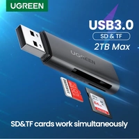 Ugreen leitor de cartão usb 3.0 para sd micro sd tf adaptador de cartão de memória para computador portátil