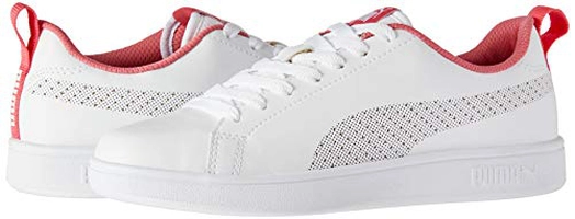 (APP) Tênis Puma Branco e Vermelho Feminino 34 a 39 (Smash Ace V2 Bdp) | R$91