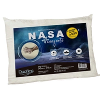 [Com Cashback Pelando R$ 47] Travesseiro Nasa 100% Poliéster 62x46 Bege Duoflex