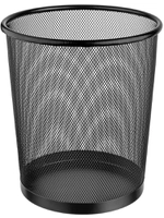 [PRIME] Lixeira de Metal Redonda, Capacidade de 8.5L, Cor Preta, Ordene | R$25