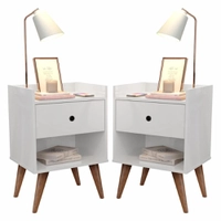 [CC Shoptime] Kit 2 Mesas de Cabeceira Retrô Decore 1 Gaveta RPM Móveis R$ 169