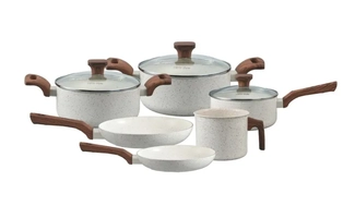 Mimo Style, Conjunto de 6 Panelas Pratic Cook Marmol Compatível com Fogão por Indução