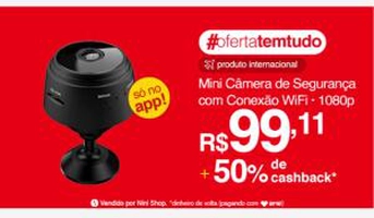 [AME R$R$49,5] Mini câmera de segurança R$99