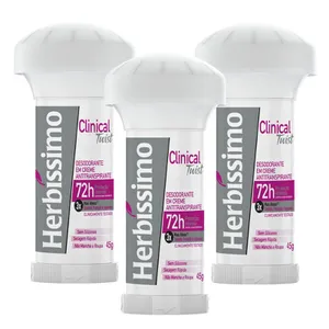 [Vip] Kit 3 Desodorante Twist Herbíssimo Clinical Rosa