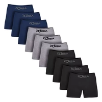 Kit com 10 Cuecas Boxer Algodão Adulto Zorba
