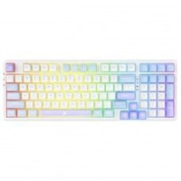 Teclado Mecânico Fusion Pro RGB Wireless Branco/Rosa
