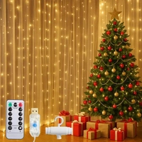 Cortina de LED 3x3m Amarela para Festas e Natal