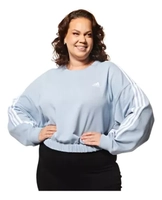 Moletom Feminino Cropped Essentials 3 Stripes adidas