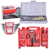 Jogo de Ferramentas com 149 Peças + Kit de Chaves 8 Peças + Jogo de Soquete Reversível 40 Peças 505132 Sextavado Bumafer