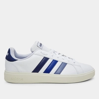 【Tam.: 38 39 40 42】Tênis Adidas Grand Court Base Masculino - Branco+Azul