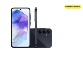 Smartphone Samsung Galaxy A35, 5G, 6GB RAM, 128GB, Octa-Core, Câmera Tripla 50MP, Tela 6.6", Azul Escuro