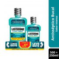 Kit Antisséptico Bucal Listerine Cool Mint (500ml + 250ml)
