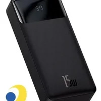 Carregador Rápido Portátil Power Bank Baseus 20000 Mah 15w Cor Preto