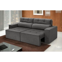 [Cartão Submarino+APP] Sofá 4 Lugares Triunfo Retrátil e Reclinável Suede Amassado Cinza - Rifletti (Várias cores) | R$712 (R$751 com AME)