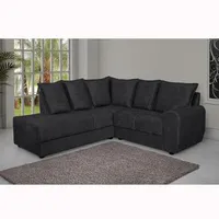 Sofá de Canto American Comfort Karina em Suede 5 Lugares Preto - R$ 599,50
