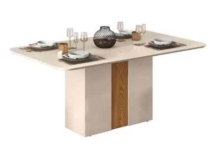 Mesa de Jantar DJ Móveis Londrina 79,5 x 170 x 90cm - Off White/Ginger