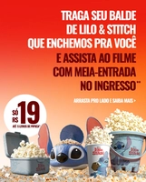 11/06: Pipoca 5L + Meia Entrada! LEIAM A DESCRIÇÃO 