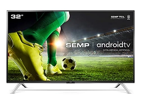 Smart TV LED 32" HD Android SEMP 32S5300, Conversor Digital, Wi-Fi, Bluetooth, 1 USB, 2 HDMI, Comand