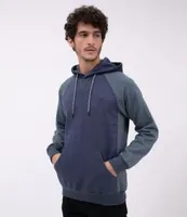 Blusão Raglan com Capuz em Moletom