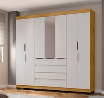 (Cli.Ouro) Guarda-roupa Casal com Espelho 7 Portas 4 Gavetas Araplac Lisboa EB24074