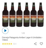 (App + Cliente ouro) Cerveja Patagonia Amber Lager | 12 Unid 740ml cada | R$77