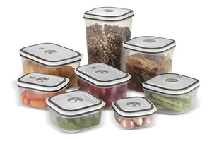 Kit Potes Plásticos Transparente com Tampa Branca 8 Unidades Electrolux