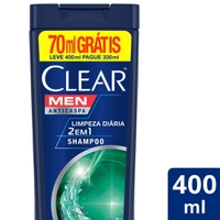 [Estoque regional] Shampoo anticaspa Clear Men 400ml