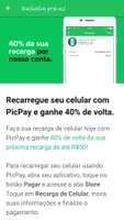 (Usuários selecionados) Recargas de celular feitas hoje no PicPay tem 40% de volta!