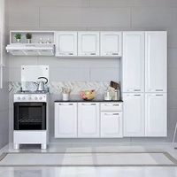 Cozinha Compacta Itatiaia Amanda Plus com 10 Portas, 1 Gaveta e 8 Prateleiras - 245cm de largura - Branco Neve